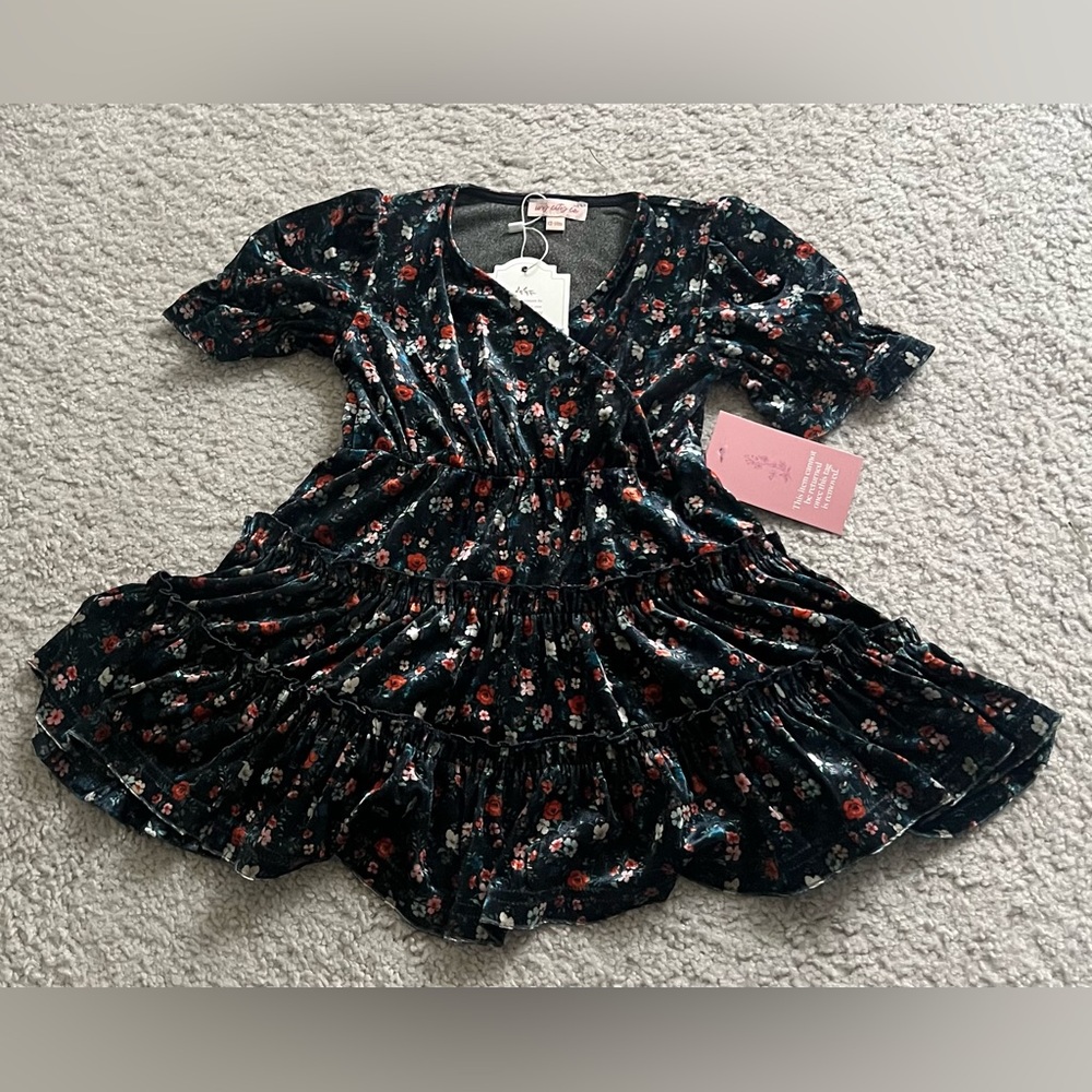Ivy City Co Mini Millie Dress in Navy Floral 12-18 Months